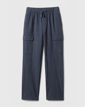 linen blend pull-on cargo pants