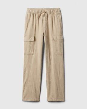 linen blend pull-on cargo pants