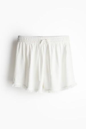 linen-blend pull-on shorts