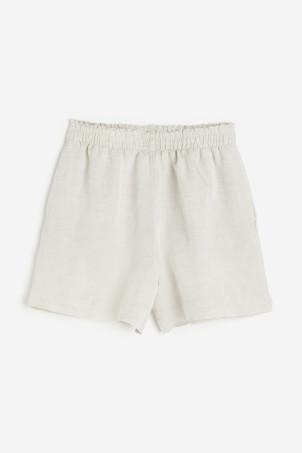 linen-blend pull-on shorts