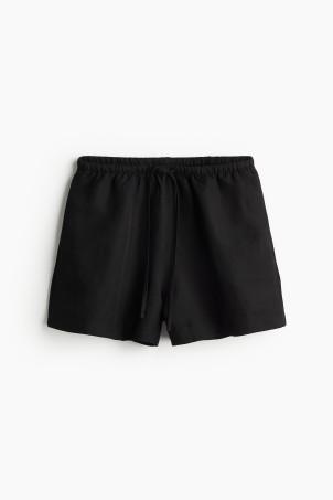 linen-blend pull-on shorts