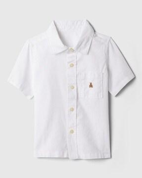 linen blend short sleeves shirt