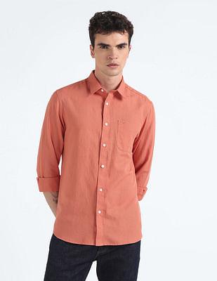 linen blend slim fit shirt