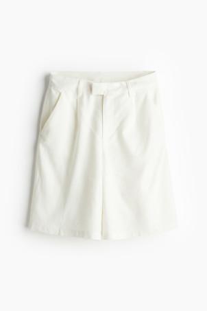 linen-blend tailored shorts