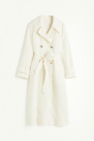 linen-blend trench coat