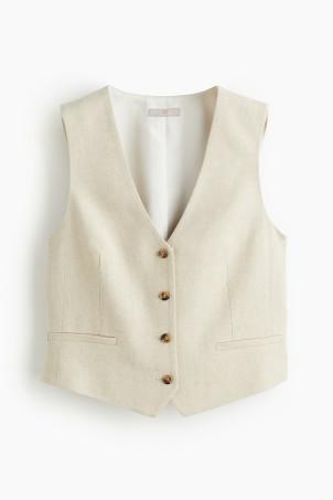 linen-blend waistcoat