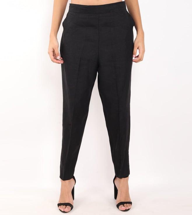 linen bloom black pencil pants