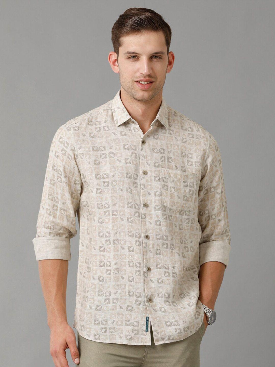 linen club contemporary floral opaque printed casual shirt