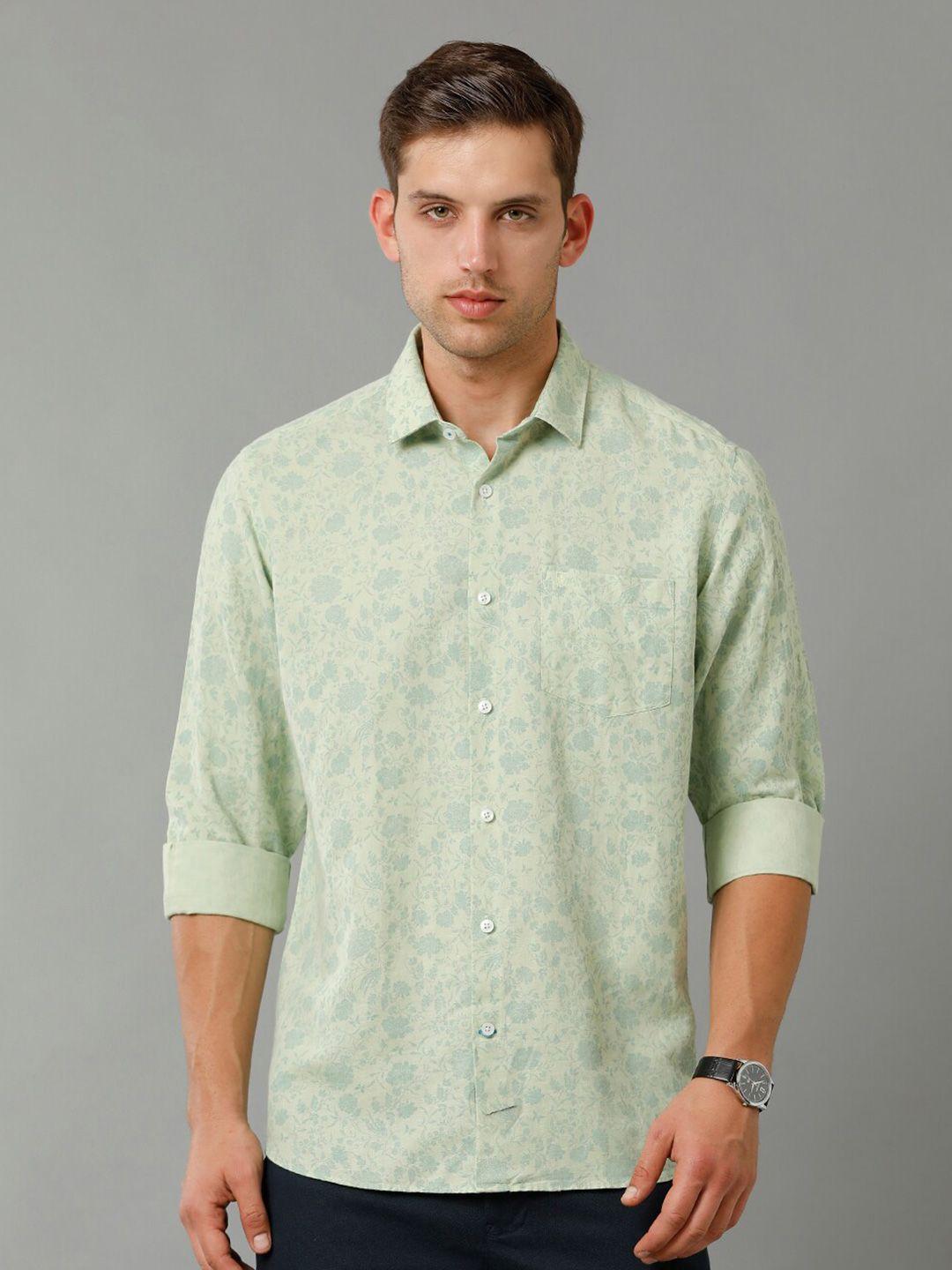 linen club contemporary floral printed cotton linen casual shirt