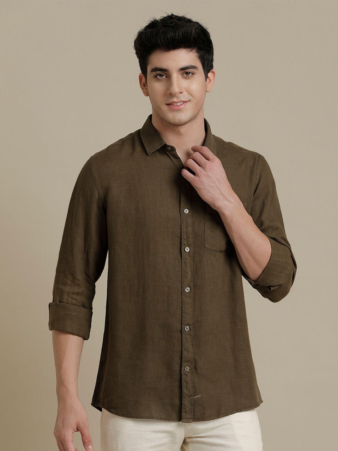 linen club contemporary pure linen casual shirt