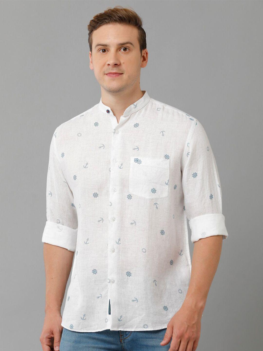 linen club conversational printed pure linen casual shirt