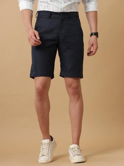 linen club dark blue contemporary fit shorts