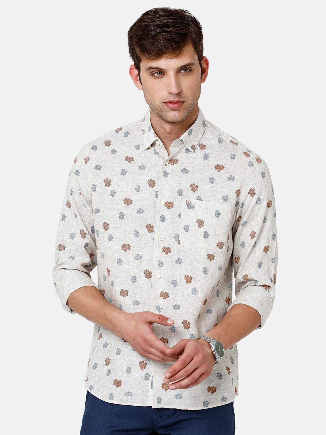 linen club floral printed sustainable casual shirt