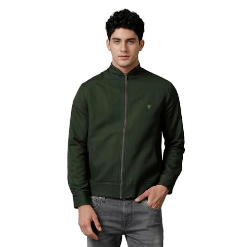 linen club green solid full sleeve all season linen jacket for men(size:-42)-lcjksd2120750