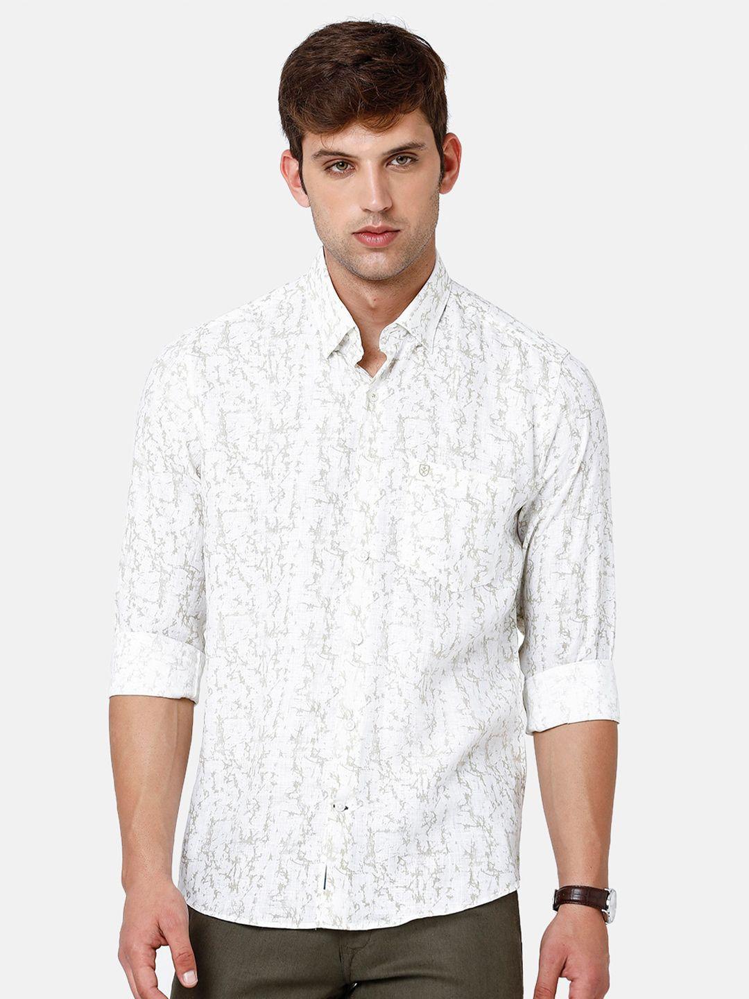 linen club men floral printed casual shirt