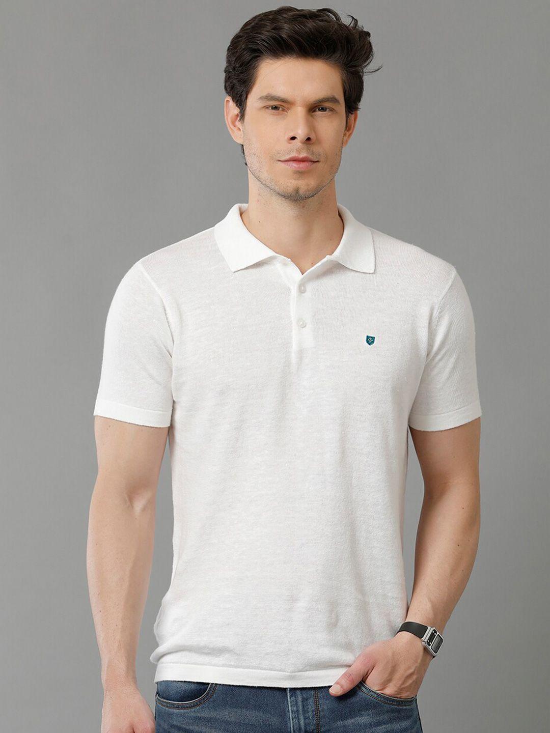 linen club men polo collar linen cotton t-shirt