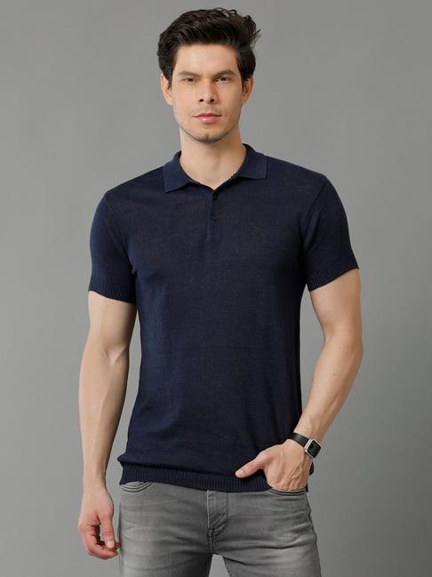 linen club navy contemporary fit polo t-shirt