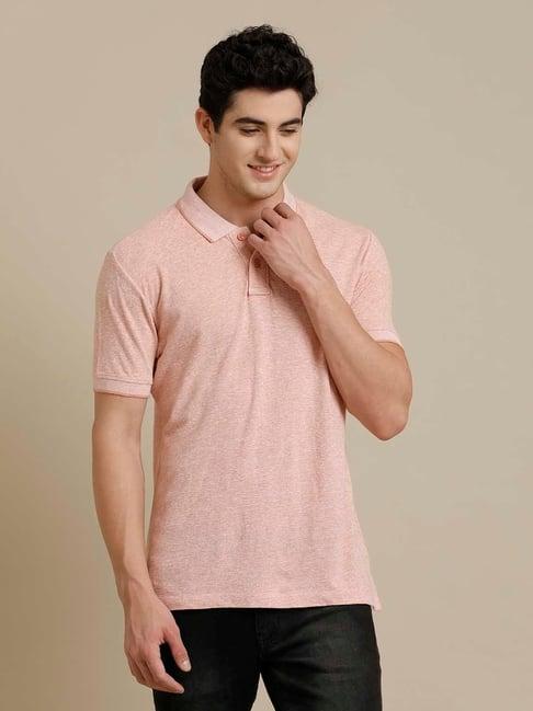 linen club pink contemporary fit linen polo t-shirt