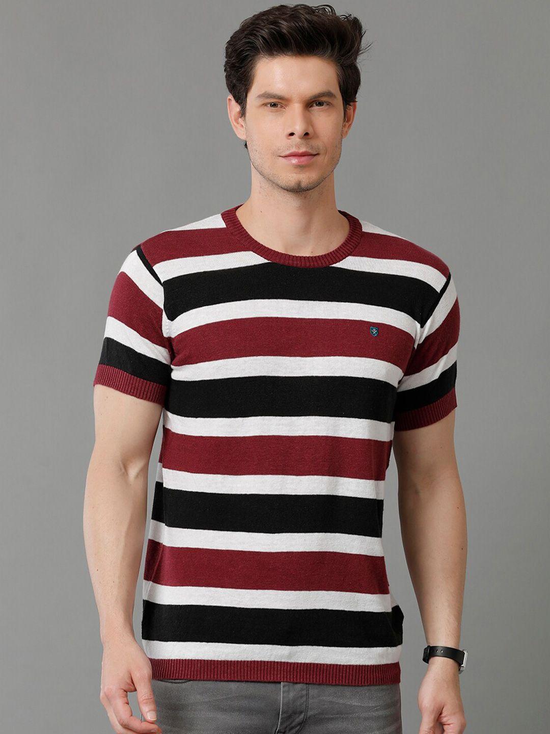 linen club slim fit striped antimicrobial linen  casual t-shirt