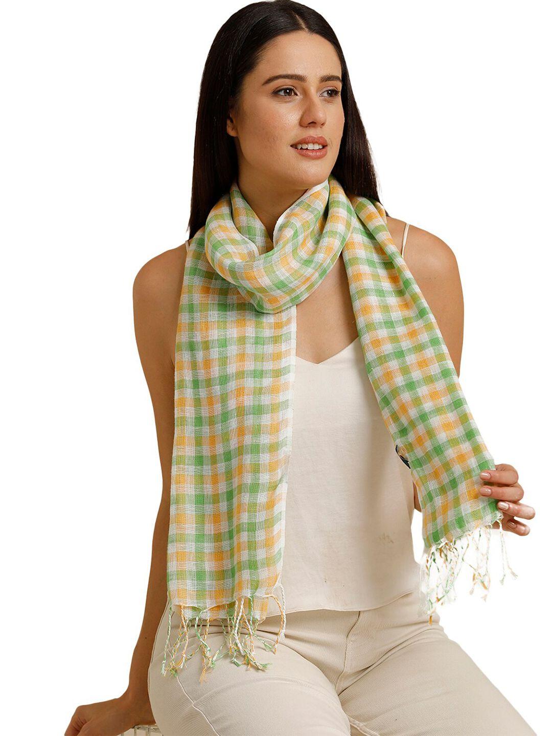 linen club unisex checked pure linen stole