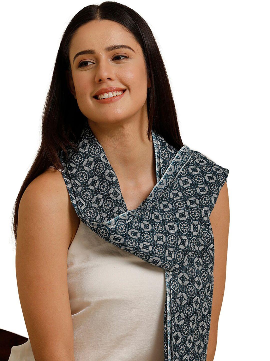 linen club unisex ethnic motifs printed pure linen stole