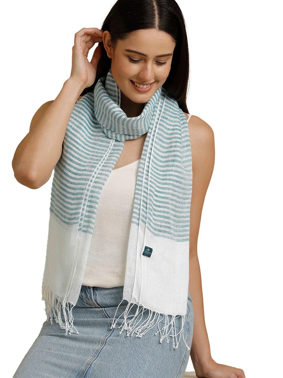 linen club unisex striped pure linen stole