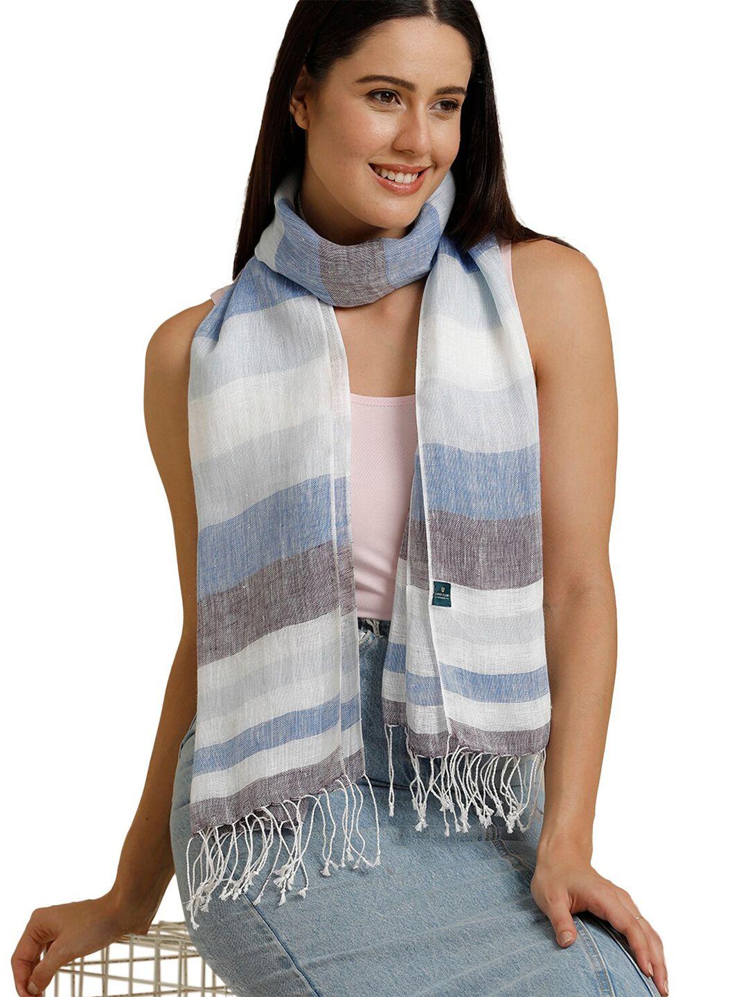 linen club unisex striped pure linen stole