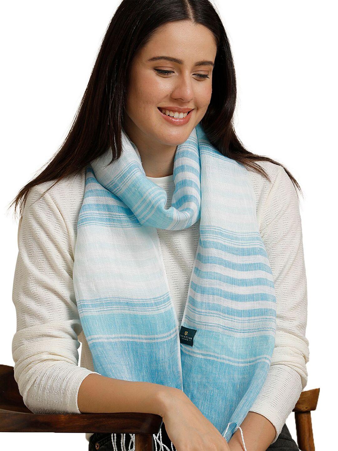 linen club unisex striped pure linen stole