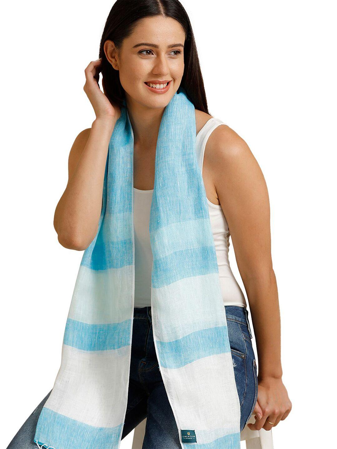 linen club unisex striped pure linen stole