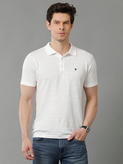 linen club white contemporary fit polo t-shirt