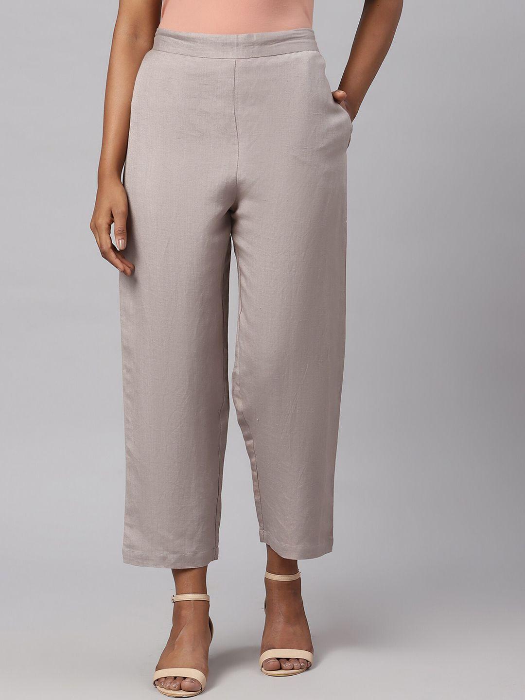 linen club woman grey sustainable trousers