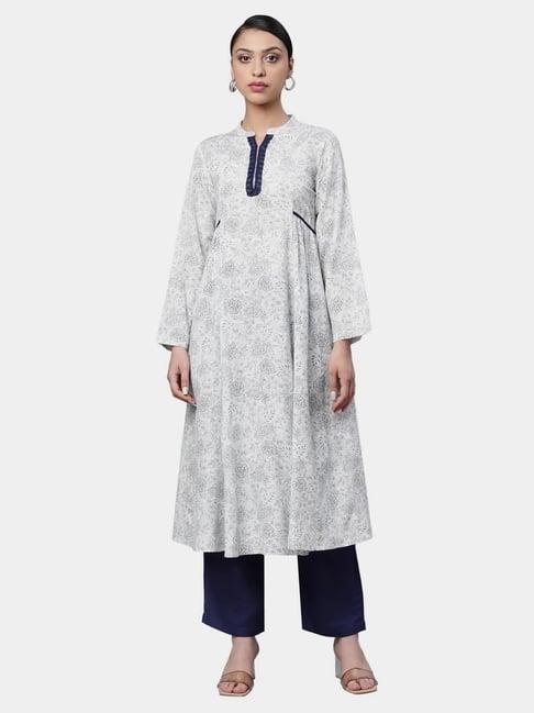 linen club woman indigo buta printed  st kurta