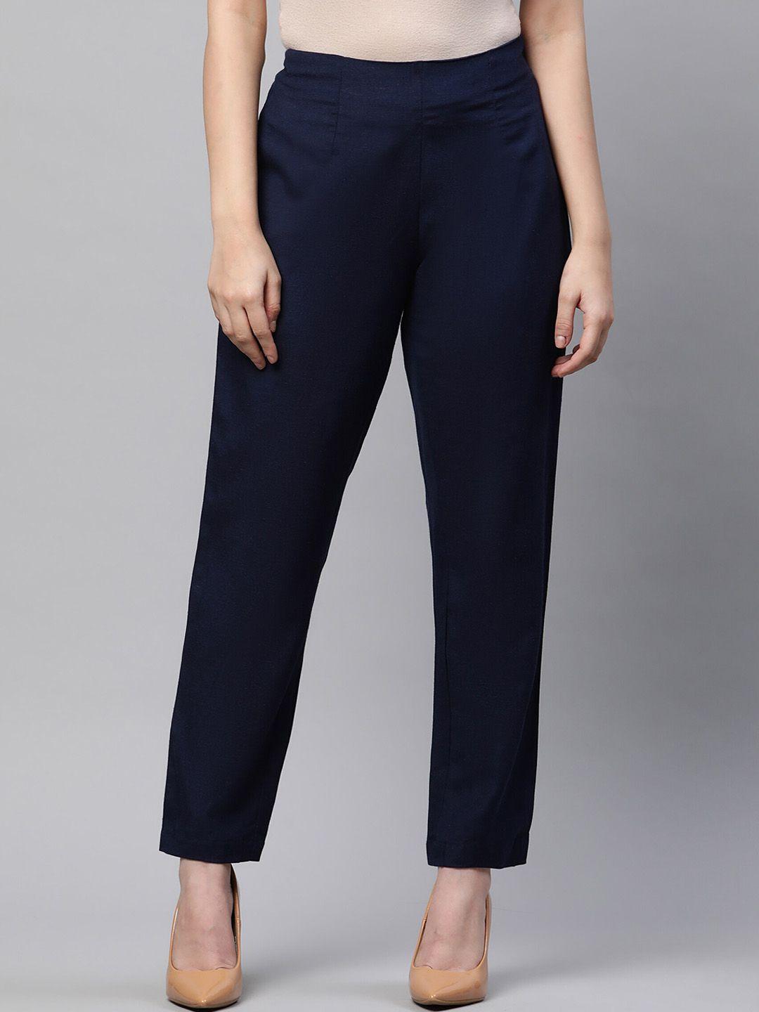 linen club woman mid-rise slip-on pencil trousers