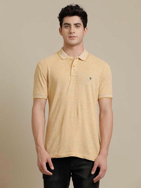 linen club yellow contemporary fit linen polo t-shirt