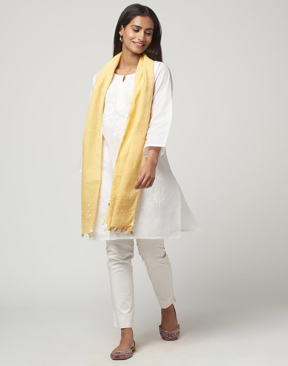 linen cotton embroidered stole