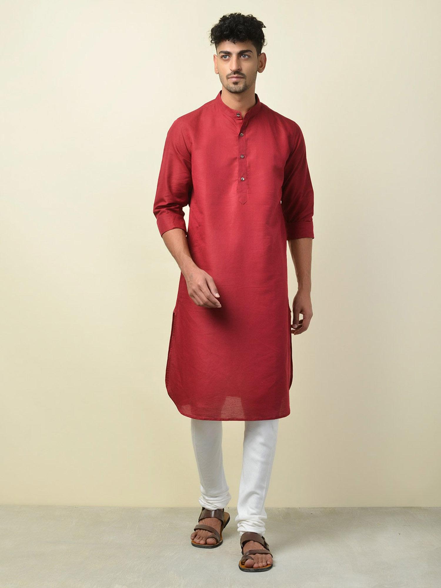 linen cotton slim fit long kurta