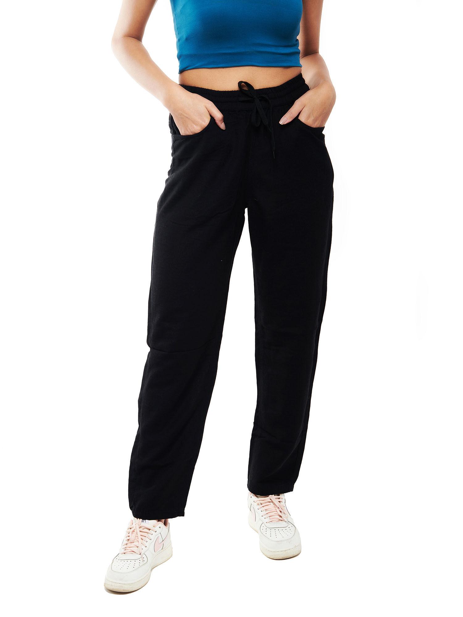 linen pants - black