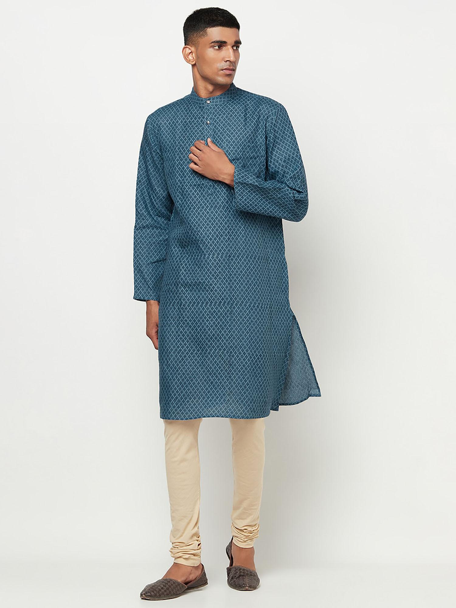 linen printed long kurta