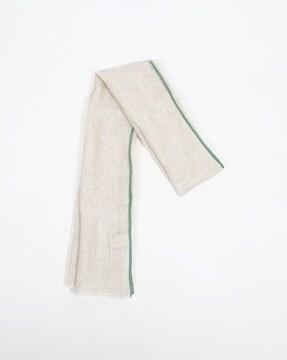 linen scarf with contrast border