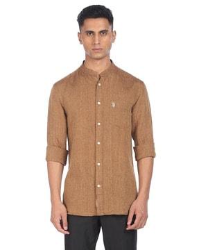 linen shirt with patch pocket