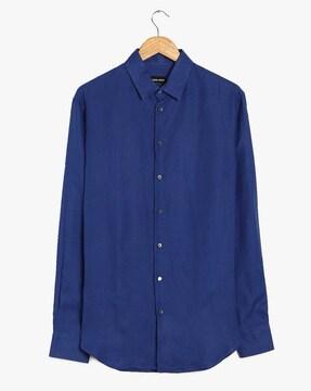 linen shirt with spread collar