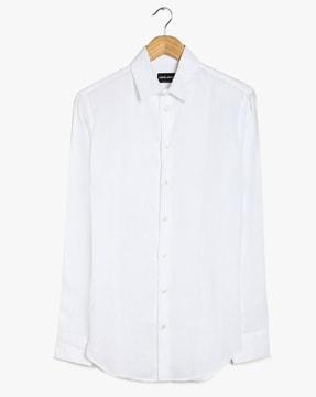 linen shirt with spread collar