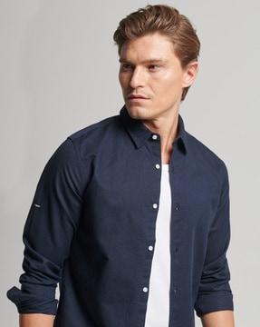 linen shirt with spread collar