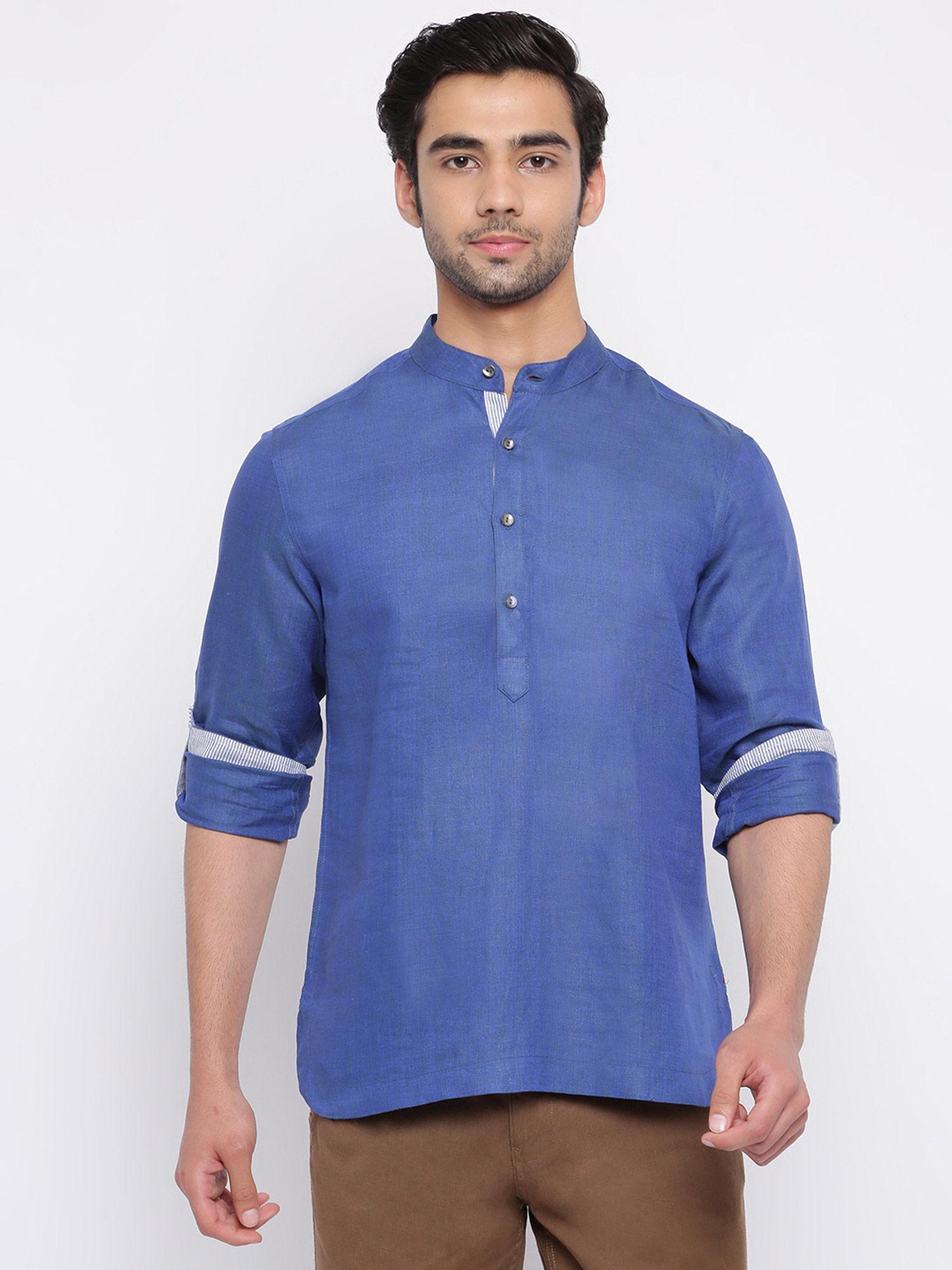 linen slim fit kurta shirt