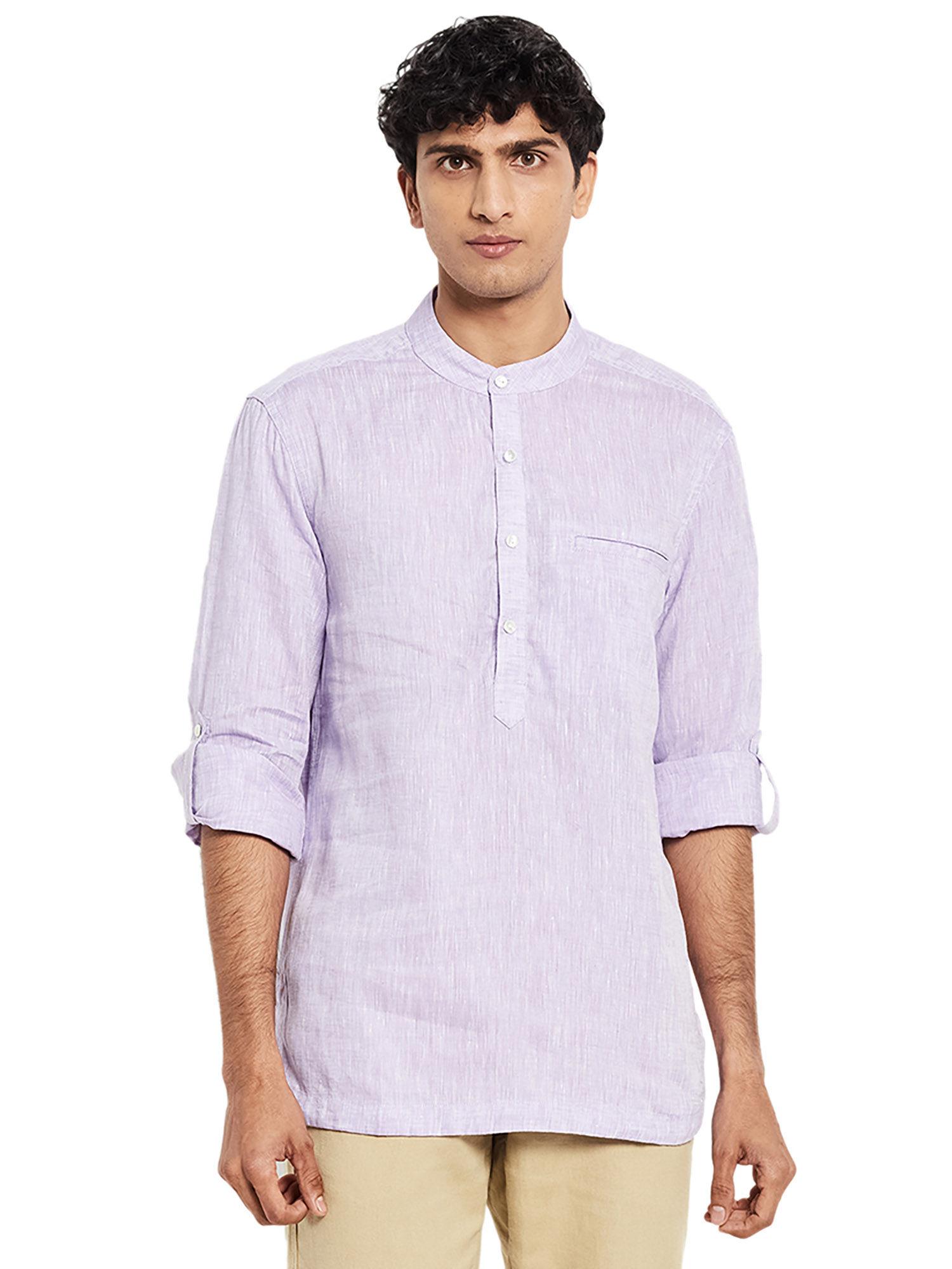 linen slim fit kurta shirt