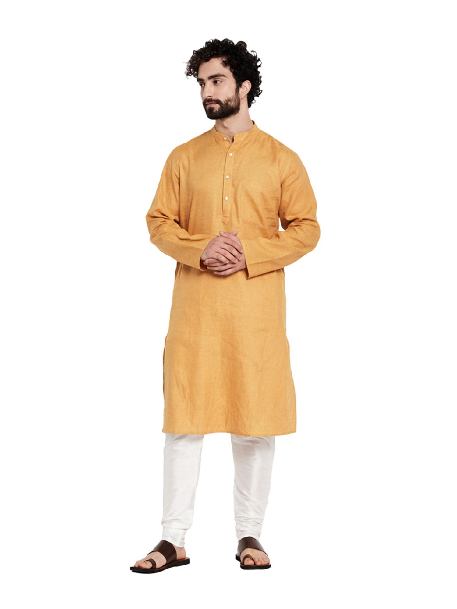 linen slim fit long kurta