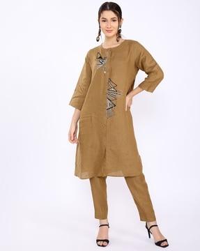 linen tunic with embroidery