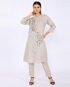 linen tunic with embroidery