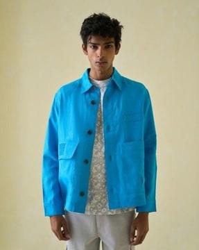 linen utilitarian regular fit shacket