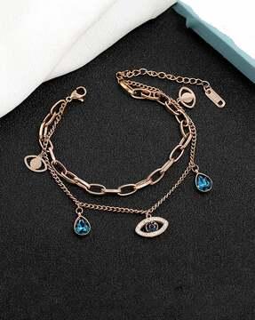 link chain evil-eye bracelet